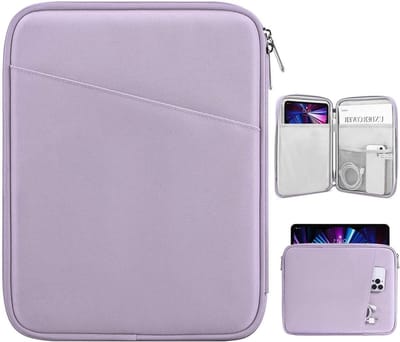 Tablet Sleeve Tas voor 12.9 Inch iPad Pro, Samsung Galaxy Tab en Surface Pro - Grijs Paars, Bescherming en Draaggemak