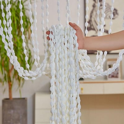 Balkondeurgordijn 100x200cm Patiodeur Vliegen, Decoratieve String Tassel Gordijnen Voor Deuren Of Ramen, Patiodeur Vliegen Deurgordijn Decoratief Gordijn String Gordijn(Beige)