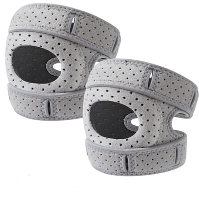 QTTVBTNA -Professionele kniebanden voor mannen en vrouwen, orthopedische kniebanden, instelbare orthopedische kniebanden voor renners, tennisspelers en artrosepatienten (1 paar, grijs), geschikt voor kniebescherming - L