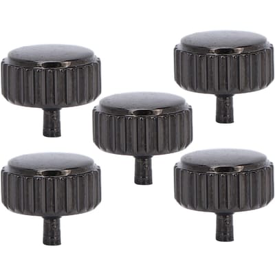 5 stuks Horlogekroon Reserveonderdelen Zwarte Stalen Kroon Horlogekop Vervangingsaccessoires voor Quartz Mechanisch Horloge 7 mm gray