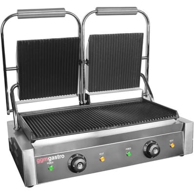 GGM Gastro Zubereitungstisch - 1210mm - 4 Schubladen - für 9x GN 1/6 - inkl. Kontaktgrill Zilver