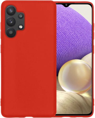 Hoesje - Geschikt voor Samsung Galaxy A32 4G - Sterk & Shockproof - Hoes Cover - Siliconen Case - Telefoonhoesjes - Rood