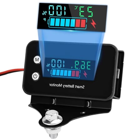 Batterij Indicator - Spanningsmeter - Accu Bewaken - Met Alarmfunctie - 10-100V - Zwart