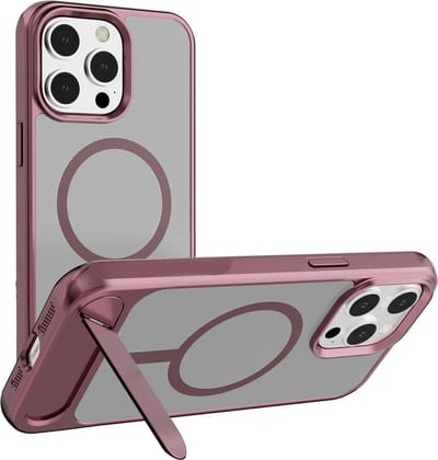 Multimedia & Accessoires Magsafe TPU Back Cover Case Hoesje met Stand geschikt voor Apple iPhone 16 – Rosegoud – Zachte Plastic - Siliconen – Harde Plastic – Soft Case – Flexibel