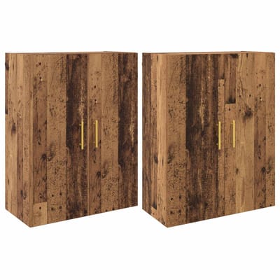 vidaXL - Wandkast - 2 - st - Oudhout - 69,5 - x - 34 - x - 90 - cm - Bewerkt - hout