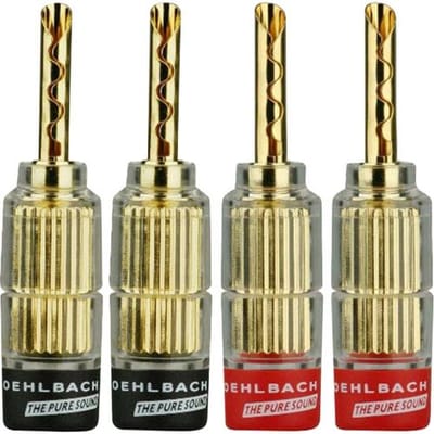 Oehlbach 3021 Luidsprekerconnector Stekker, recht Rood, Zwart 4 stuk(s) Piece