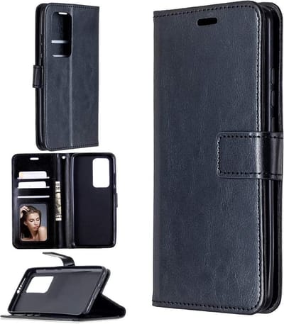 Portemonnee Book Case Hoesje Geschikt voor: Huawei P Smart 2021 -  zwart