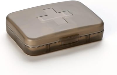 Draagbare wekelijkse pillendoos met 6 compartimenten voor medicijnen en accessoires, ideaal voor onderweg en eenvoudig mee te nemen in tas of broekzak