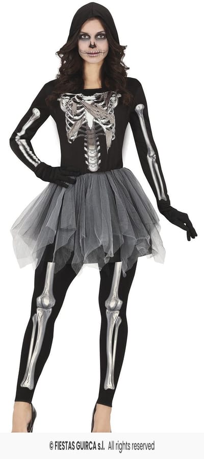 Ballerina Skelet Met Tutu Zwart Vrouw - Maat M