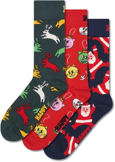 Happy Socks - Volwassen Uniseks 3-Pack Vast in de Schoorsteen Sokken Cadeauset / Maat 41-46