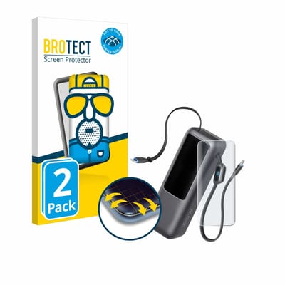 BROTECT - Screenprotector voor Anker Laptop Powerbank A1695 - Folie Beschermfolie matte volledig dekking 2 Stuks
