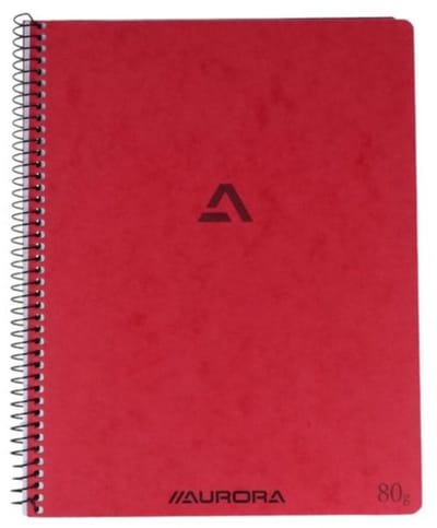 Aurora Spiraal Schrift - Notitieblok - A4 - Gelinieerd - Rood
