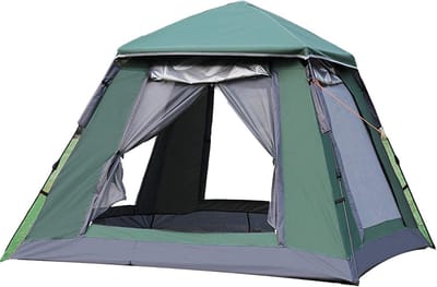 Kampeertent - Festivaltent Backpacktent - Buitenactiviteiten - Eenvoudige Opzet - 215x215x165cm - Donkergroen