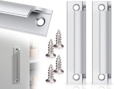 Set van 2 Buiten Deurhandgrepen van Aluminium, Geschikt voor Balkon- en Schuifdeuren, Inclusief Schroeven en Montageaccessoires