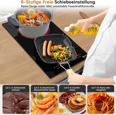 Keramische Kookplaat met 2 Zones | 3200W Vermogen | Sensor Touch & Timer