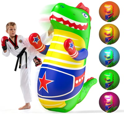 Dailygoods- Bokszak Opblaasbaar - Staande Bokszak - Voor Kinderen 3-10 Jaar - Geschikt Voor Karate/Taekwondo - Cadeau Voor Jongens/Meisjes - Lichtgewicht Design - Stootzak