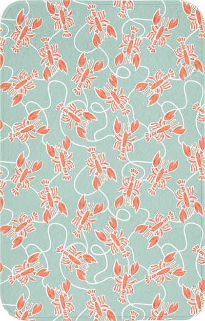 WC mat 50x80 cm - Antislip - Kreeft - Groen - Patroon - Toiletmat - Vloermat - Douchemat - Toilet tapijt - Toiletmatten
