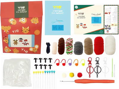 Haak Kerstpakket - Breiset - Handgemaakte Decoraties - Compleet Inclusief Handleiding - 22 x 17 x 8 cm - Multicolor