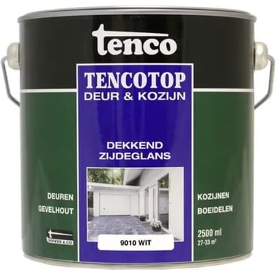 Tenco Tencotop Deur & Kozijn Beits Zijdeglans Wit 9010 2,5l