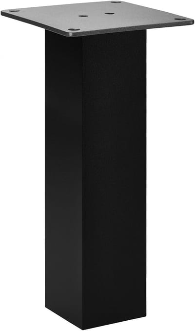 SOTECH Barsteun OLBIA recht (50 x 50 mm, Hoogte 220 mm, zwart) aluminium beugel voor houten of glazen bladen