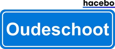 Hacebo - Plaatsnaam Sticker - 29x10 CM - Oudeschoot sticker - Verkeersborden sticker - grappige cadeaus - Oudeschoot
