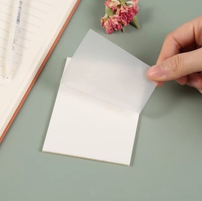 Actie4you® - Transparante - doorzichtige sticky notes 76 mm x 76 mm - doorschijnend en waterproof kleef notities - 50 vierkante blaadjes per notitieblokje