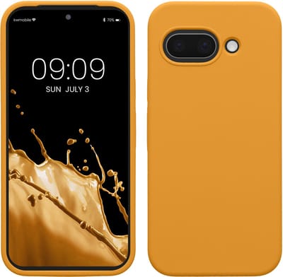 kwmobile telefoonhoesje geschikt voor Google Pixel 9a - Hoesje met siliconen coating - Smartphone case in mango