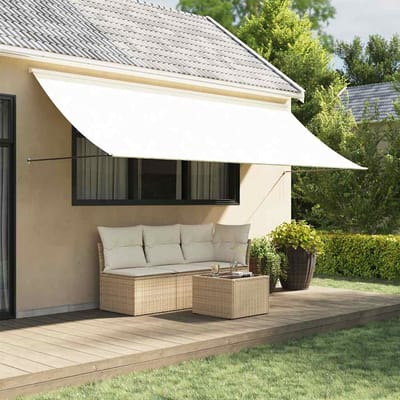 vidaXL - Luifel - uittrekbaar - 400x150 - cm - stof - en - staal - crèmekleurig