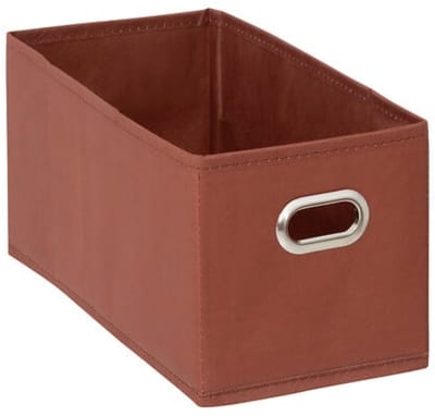 5Five Opbergmand/kastmand - roestbruin - linnen - 7 liter - 31 x 15 x 15 cm - Opbergbox - Vakkenkast manden