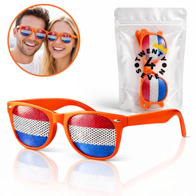 Twenty4seven® Oranje Bril Nederlandse Vlag - Koningsdag Zonnebril & Feestartikelen - Voor Carnaval, Festival, Voetbal & EK - Holland Accessoires
