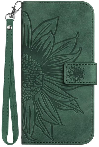 Dailygoods- Beschermhoes Elegant - PU-leer - Retro zonnebloemenprint - Schokbestendig - Magneetsluiting - Multi-hoekstandaard - Perfecte pasvorm voor Vivo V50 Lite 5G/4G - Telefoonhoes