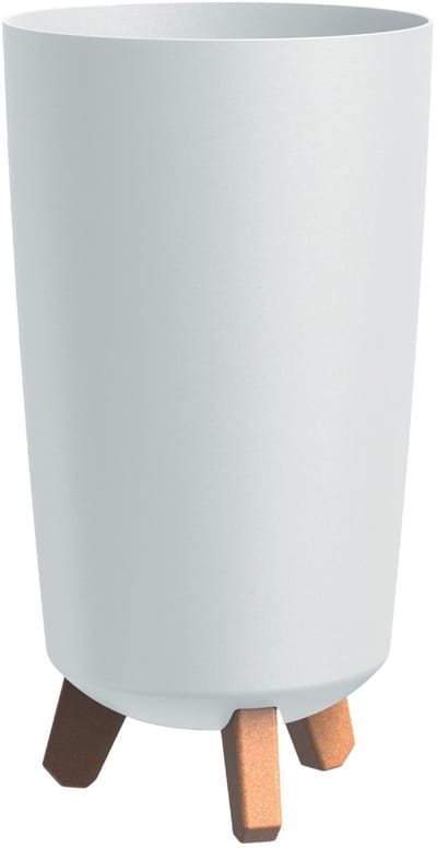 Prosperplast bloempot, diameter 195mm, hoogte 365mm, op pootjes, wit, Gracia Tubus Slim
