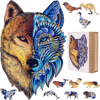 Houten Puzzel - Dieren Puzzel - Ontspanning Thuis - Unieke Stukjes - 15 x 25 cm - Meerkleurig