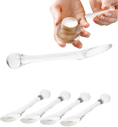 5 stuks Oogcrème massagetool - klein schepje voor het doseren - beauty applicatie lepel - oogmassage roller - applicator voor gezichts- en oogcrème - 8*1,5 cm - voor gezichtsverzorging van vrouwen - wit