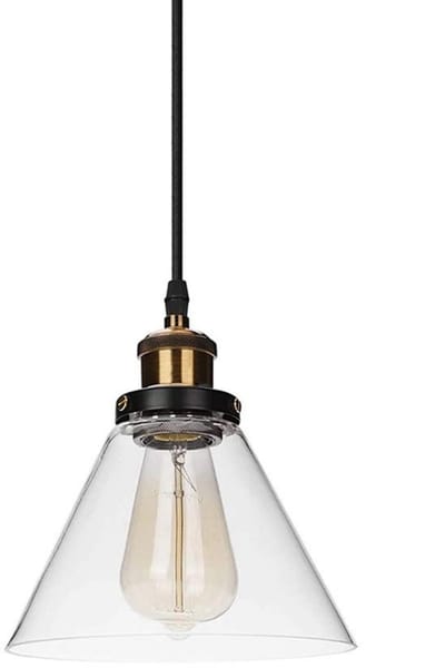 Hanglamp Vintage Industriële Kroonluchter Glas E27 Plafondlamp voor Slaapkamer Woonkamer Bar 18cm