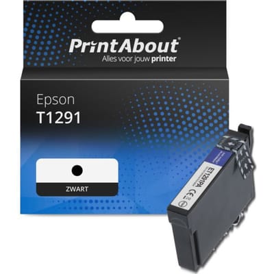 PrintAbout huismerk Inktcartridge T1291 Zwart Geschikt voor Epson