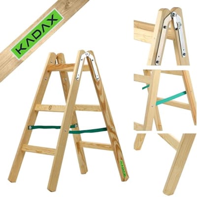 Inklapbare Houten Ladder met 150 kg Draagvermogen - Dubbele Trapladder voor Veilig en Comfortabel Gebruik