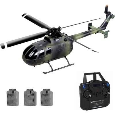 RC helikopter RC drone enkele propeller zonder rolroeren 6-assige gyrostabilisatie RC vliegtuig 3 battery camouflage