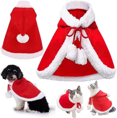 Pet Cape voor Honden en Katten, Kerstmis Kostuum voor Feestjes, Halloween en Verjaardagen, Perfect voor Dierenliefhebbers en Fancy Dress Up (S)