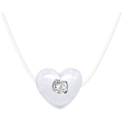 Diamond Necklace HART 0030 Cts Nylon Transparant 925