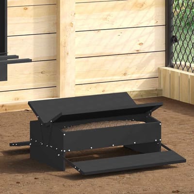 vidaXL - Kip - trekvoeder - Zwart - 75 - x - 53 - x - 20,5 - cm - 10 - kg - Koudgewalst - Staal