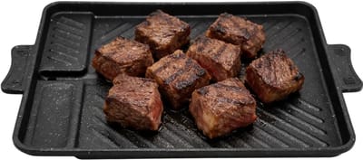 SNJY® Grillplaat Inductie - Bakplaat Inductie - Grill Apparaat - Gietijzeren Pan - 37 x 26 cm - Zwart