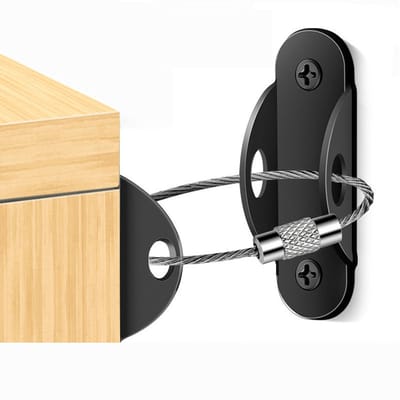 Meubelankers - Beveiliging kindermeubelankers - Set muurankers met kantelbeveiliging voor meubels - Meubelveiligheid - Veiligheid voor kinderen en huisdieren - 10 stuks - Voorkomt vallen en houdt kinderen veilig - Zwart