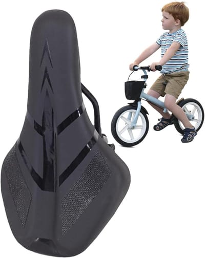 Fietszadel Kussen - Zitkussen Kinderfiets - Comfortabel Fietsen - Ergonomisch Ontwerp - 24 x 14.5 cm - Zwart
