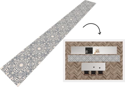 Keukenloper - Keukenmat - Design - Ornament - Vintage - Retro - 400x50 cm - Keuken vloerkleed