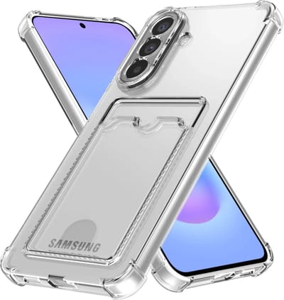 Transparant Hoesje met Pasjeshouder Geschikt voor Samsung Galaxy A36 | Back Cover Dun TPU | Schokbestendig | Ultra Dun | Kaarthouder Achterkant | Shockproof | Doorzichtig