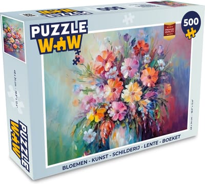 Puzzel Bloemen - Kunst - Schilderij - Lente - Boeket - Legpuzzel - Puzzel 500 stukjes