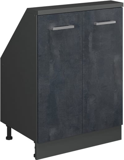 Vicco Rion Kast voor schuine wand – met 2 deuren Zwart beton/antraciet