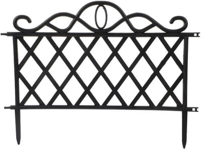 Decoratieve Tuinranden - Plastic Paaltjes - Bloembedden Afzetten - Eenvoudig Koppelen - 10 Stuks - Zwart