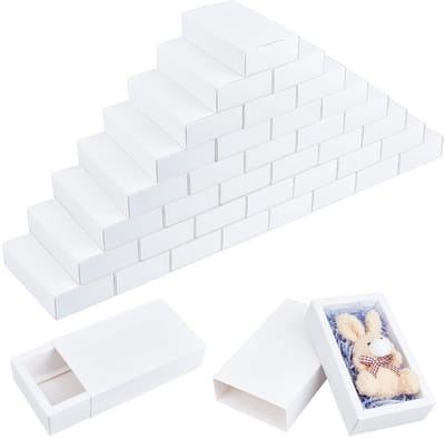 Dailygoods- Verpakking Dozen 40 Stuks - Kraftpapier - Geschenkdozen met Deksel - Handgemaakte Zeep - Cosmetische Monsters - Afmetingen 17,2x10,3x4,5cm